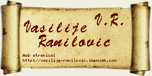 Vasilije Ranilović vizit kartica